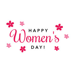 Vector illustration of stylish 8 march womens day with lettering text sign and flowers