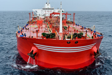 The oil tanker in the high sea