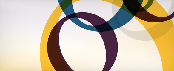 Obraz premium Ring geometric shapes, o letter repetition wallpaper. Abstract background for business or technology presentations, internet posters or web brochure covers