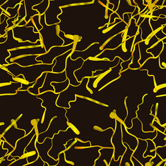 Vector Seamless Pattern, Gold Kintsugi Crack Background Template, Broken Marble Effect, Foil Glittering Abstract Cracks.
