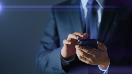 ビジネスイメージ　スマートフォンの操作