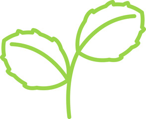 Leaf and Flower line icon. Line with editable stroke