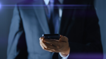 ビジネスイメージ　スマートフォンの操作