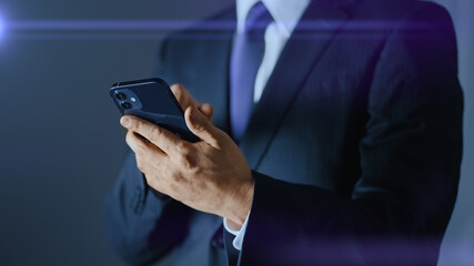 ビジネスイメージ　スマートフォンの操作