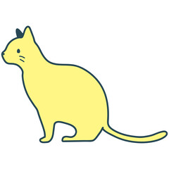 猫　真横　全身　座る