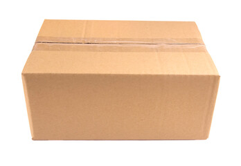 Cardboard box isolated on white background.