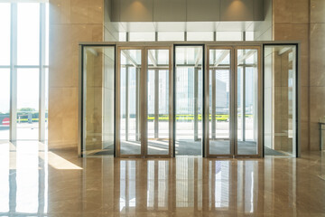Office hall entrance glass door