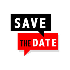 Save the date on speech bubble