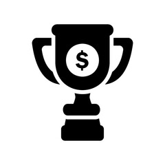 Trophy icon vector illustration in solid style about marketing and growth for any projects