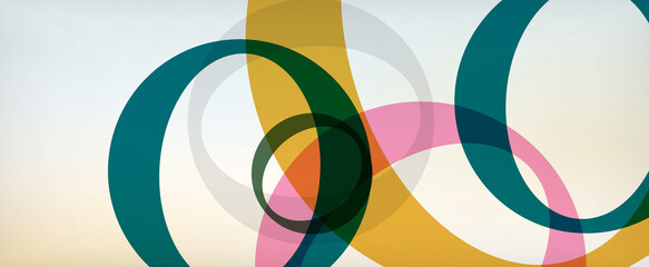 Obraz premium Ring geometric shapes, o letter repetition wallpaper. Abstract background for business or technology presentations, internet posters or web brochure covers