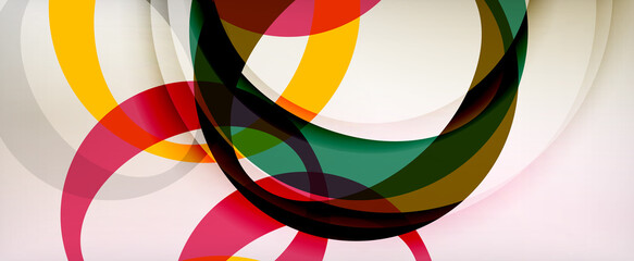 Obraz premium Ring geometric shapes, o letter repetition wallpaper. Abstract background for business or technology presentations, internet posters or web brochure covers