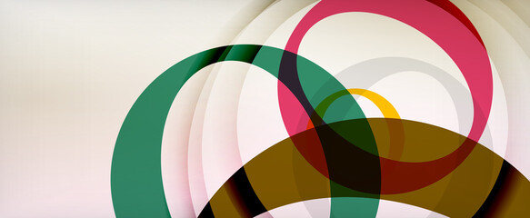 Ring geometric shapes, o letter repetition wallpaper. Abstract background for business or technology presentations, internet posters or web brochure covers