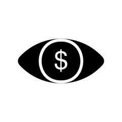 Eye icon vector illustration in solid style about marketing and growth for any projects