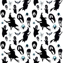 Watercolor halloween pattern