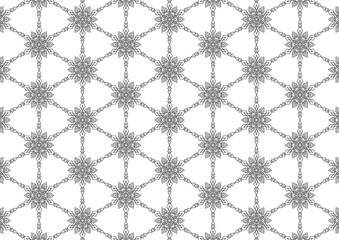 Black Mosaic  Background. Grey Tile Seamless. White Mediterranean Decor. Monochrome Holiday Background. Mexico Design. Nordic Postcard. Blue Winter Pattern. Abstract Texture. - 414033561