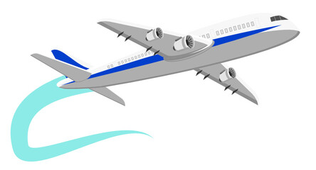 Under view airplane flying