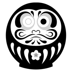 Black Daruma doll with only left eye and blank right eye to fill when your hope or desire comes true.