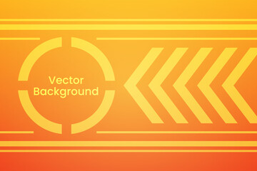 Vector arrows and lines on a orange background with a banner for your text or logo