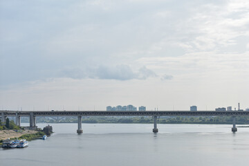 The ship sails along the Oka River. Nizhny Novgorod