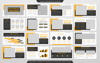 presentation template design with clean and minimalist layout style use for company profile