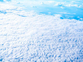Above the cloud, sky view from airplane window.