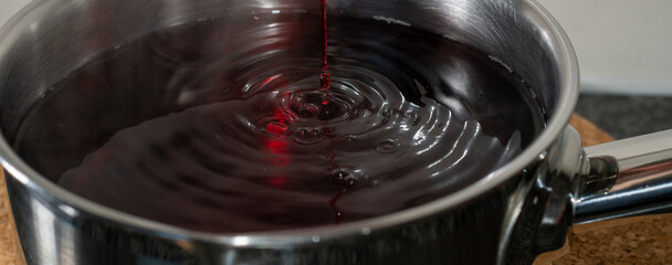 boiling water in the kitchen