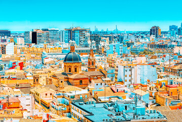 Panoramic view  of Valencia, is the capital of the autonomous co