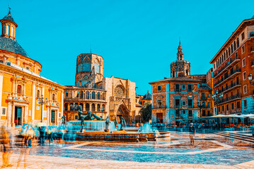  Valencia Fountain Rio Turia on Square of the Virgin Saint Mary,
