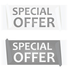 White and grey special offer notice. vector