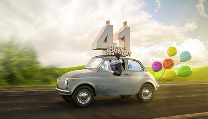 Geburtstagsauto Happy Birthday 41