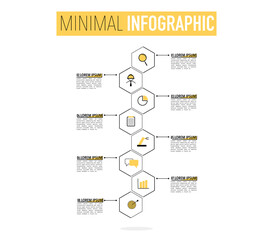 Minimal infographic design for business flowchart step process diagram