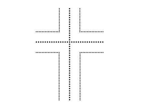Vector religion cross with halftone dots . Church logo .