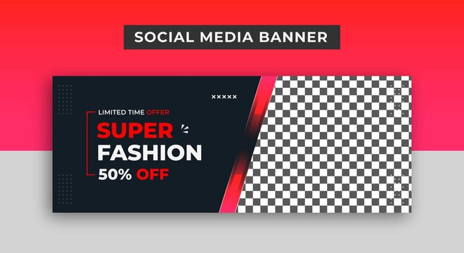 Super Fashion Sale  Social Media Cover Or Banner Design Template