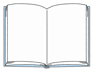 シンプルな開いた白い本のイラスト