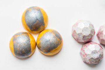 Handmade colorful chocolate, Belgian sweets