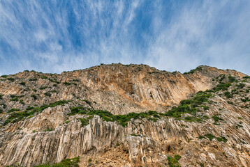 Fototapeta na wymiar landscape with blue sky and clouds and Rocks