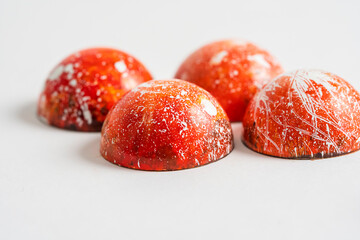 Handmade colorful chocolate, Belgian sweets