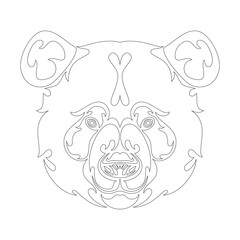 Hand drawn abstract portrait of a panda. Vector stylized illustration for tattoo, logo, wall decor, T-shirt print design or outwear. This drawing would be nice to make on the fabric or canvas.