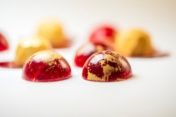 Handmade colorful chocolate, Belgian sweets