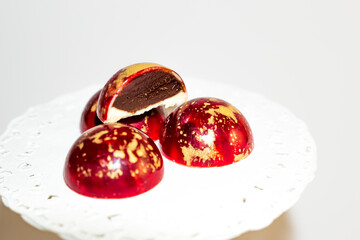 Handmade colorful chocolate, Belgian sweets