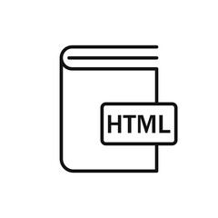 Book HTML format icon. Vector illustration