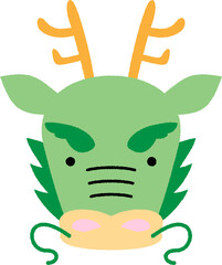 かわいい龍の顔のイラスト
