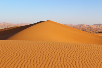 Fototapeta na wymiar sand dunes in the desert, Merzouga