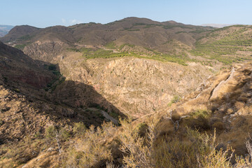 Mountainous landscape in La Alpujarra in southern Spain