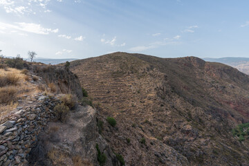 Mountainous landscape in La Alpujarra in southern Spain