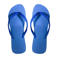 Blue flip flops isolated on white background