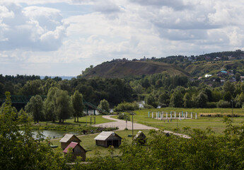 View of a beautiful green park, on a summer day
