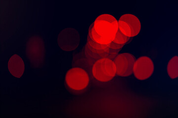 Abstract defocused bokeh lights background. Night city street