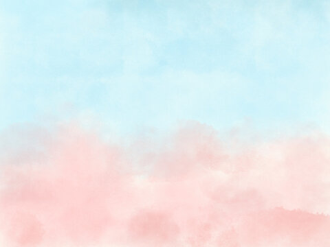 優しい春のイメージの壁紙 パステルカラーの背景 ピンク 水色 ふわふわ 水彩画 Ilustracion De Stock Adobe Stock