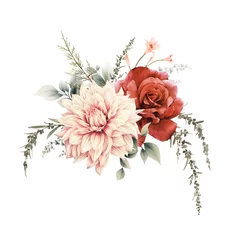 Blumenstrauß, kann als Grußkarte, Einladungskarte für Hochzeit, Geburtstag und andere Urlaubs- und Sommerhintergründe verwendet werden. Aquarell-Illustration © ola-la